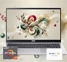 Aspire Premium Laptop | AMD Ryzen 7 5700U (Beats i7-1250U) CPU | 32GB RAM | 1TB SSD | 15.6" FHD Display | Fast Wi-Fi 6 | Sleek Design | Ethernet Port | AI Noise Removal | Windows 11 | WOWPC
