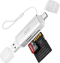 SD Card Reader USB C, Dual Slots USB 3.0 Type C to Micro SD Card Adapter, Memory Card Reader for MicroSD, SDHC, SDXC, Compatible with Laptop, PC, iPhone16/15, MacBook, iPad Pro, Android-Silver