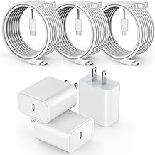Sponsored Ad - [3 Pack]Long 10FT iPhone 17 16e 15 Charger 20W Fast Wall Charger Block,10Foot USB C to C Braided Woven Cable Fast Charging for iPhone 17 Air/17 Pro/16 Pro/16 Pro Max/16 Plus/15/15 Plus/