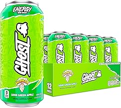 Energy Drink - 12-Pack, Warheads Sour Green Apple, 16oz - Energy & Focus & No Artificial Colors - 200mg of Natural Caffeine, L-Carnitine & Taurine - Gluten-Free & Vegan