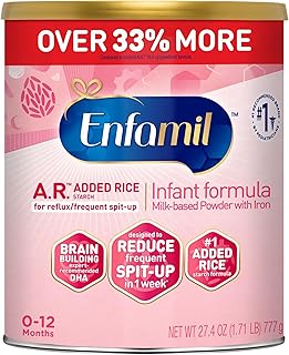 A.R. Infant Formula, Proven to Reduce Reflux & Spit-Up in 1 Week, with Iron, DHA for Brain Development, Probiotics for Digestive & Immune Health, Powder Can, 27.4 Oz