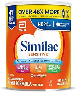 Sensitive Infant Formula, for Fussiness & Gas Due to Lactose Sensitivity, Baby Formula Powder, 29.8-oz Value Can