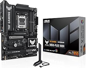 TUF Gaming B850-PLUS WiFi AMD AM5 B850 ATX Motherboard, 14+2+1 80A Stages, AI Ready, DDR5, PCIe 5.0, 3X M.2, Wi-Fi 7, 2.5Gb LAN, DisplayPort, HDMI™, USB 10Gbps & 20Gbps Type-C®, BIOS Flashback™
