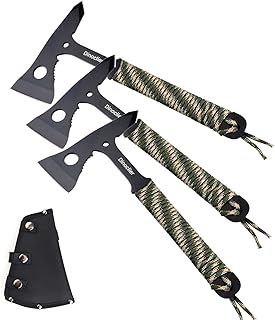 Throwing Axes and Tomahawks, Throwing Hawks Axes Pack of 3, 10.7" Full Tang Tactical Throwing Axes Set with Nylon Sheath