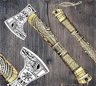 Poshland AX-7992 Custom Gift Forged Carbon Steel Viking Axe with Rose Wood Shaft, Viking Bearded Camping Axe, Mens Gift, Axe