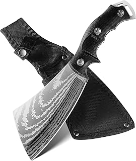 Sponsored Ad - 11 Inch Hatchet with Sheath, Small Compact Machete Axes, Fixed Blade Full Tang Camping Tactical Knife for Woodworking, Garden Machete Axe with Sheath for Bushcraft Yards Bushes Wood, A4