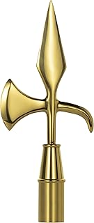 FRF FLAG Gold Brass Battle Axe for Indoor Flag Pole Topper or Parade Flagpole Finial Topper, for 1-inch Diameter Flagpoles