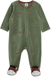 Little Me Clothes for Baby Boys' and Girls' Velour Footie Sleeper Rompers