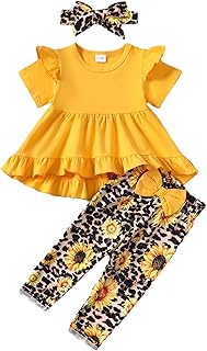 Sponsored Ad - Baby Girl Clothes Toddler Girl Outfit Ruffle Sleeve Shirt Floral Pant Set Fall Winter Clothing for Girl