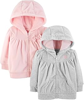 Girls' 2-Pack Fleece Full Zip Hoodies