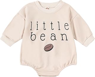 Newborn Baby Boy Girl Romper Bubble Long Sleeve Little Bean Bodysuit Ovesized Sweatshirt Infant Casual Shirts Top
