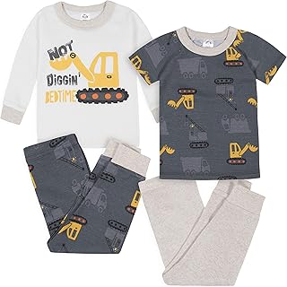 Baby Boys' Toddler Snug Fit 4-Piece Pajama Set
