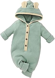 Newborn Baby Girl Boy Hooded Romper Unisex Baby Knitted Jumpsuit Infant Kids Solid Outfits Baby Girl Boy Jumpsuit