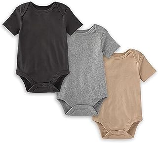 Unisex Short Sleeve Organic Cotton Bodysuits, 3-Pack