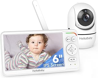 Sponsored Ad - HelloBaby Baby Monitor 6" World First IPS Screen 30H Battery, Secure No WiFi, Pan Tilt Video Camera with Night Vision, VOX, 2-Way Talk, 1000ft, Portable Video Audio Monitor Ideal for Mo