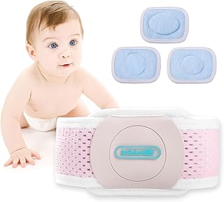 lefeke Umbilical Hernia Belt Baby Belly Button Band, Newborn Belly Wrap Truss, Infant Abdominal Binder for Children Kids, Adjustable Navel Belly Band Support Cord (Pink-S)