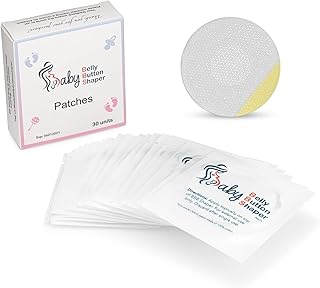 Baby Belly Button Patches 30 Pieces - Cotton Patches Baby Essentials Must Haves - Baby Belly Navel Patches - Newborn Care Belly Button Shaper