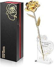 Sponsored Ad - Gold Dipped Rose Real 24K Gold Rose, Genuine One of a Kind Rose Hand Dipped in 24K Golden Roses Romantic Gifts for Women in Her Birthday Anniversary Day Mothers Day