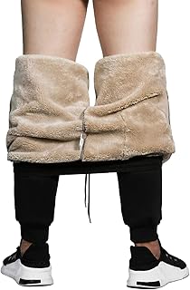 Sponsored Ad - Men's Winter Fleece Sweatpants Sherpa Lined Pants Active Drawstring Jogger Trousers