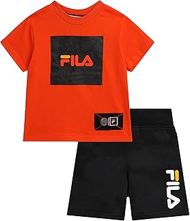 Boys Active Shorts Set - 2 Piece Dry Fit T-Shirt and Performance Gym Shorts - Activewear Clothing Set for Boys (4-12)