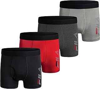 Men's 4" Trunk Front Fly, 90% Polyester 10% Spandex, 4-Pack