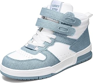 Sponsored Ad - Women's High Top Fashion Sneakers Basketball Ankle Boots Walking Tennis Shoes Platform Hook and Loop Casual Faux Leather Sneaker