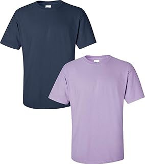 Men's Ultra Cotton T-Shirt, Style G2000, 2-Pack MED-Navy+Orchid
