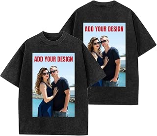 Sponsored Ad - Custom Personalized T-Shirt for Men Women, Oversized Design Your Own Shirt Add Text Logo Image Cotton Tee