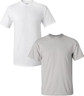 Men's Ultra Cotton T-Shirt, Style G2000, 2-Pack XL-White+IceGrey