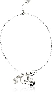 "Basic" Silver Pave G Linear Y-Shaped Necklace, 16" + 2" Extender