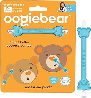 oogiebear Baby Nose Cleaner & Ear Wax Removal Tool - Safe Booger & Earwax Removal for Newborns, Infants, Toddlers - Dual-Ended - Essential Baby Stuff