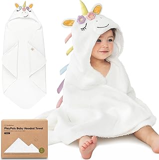 Sponsored Ad - KeaBabies Organic Baby Towel with Hood for Girls, Boys - Soft, Absorbent, 100% Cotton Hooded Baby Towels for Newborns, Infants, Large Hooded Bath Towels for Babies, Kids, Toddler 1-3 (U