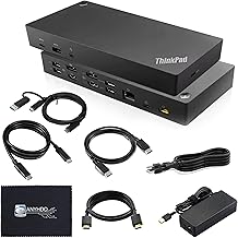 Sponsored Ad - Lenovo 40AF0135US Thinkpad Docking Station Dual Monitor Hybrid USB-C with USB-A - 1 Year Warranty, with 135W Adapter + HDMI Cable + DisplayPort Cable + USB-C Cable + Microfiber Cloth (R