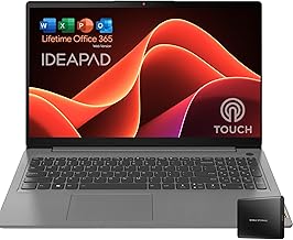 15.6" FHD Touchscreen IdeaPad 3i - Lifetime Office 365 for The Web - Intel Core i3-12GB RAM - 256GB Storage - HDMI - Windows 11 Pro w/o Earbuds