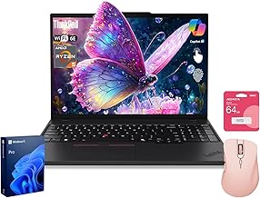 ThinkPad E16 Gen 2 Business Laptop, 16" WUXGA Touchscreen, AMD Ryzen 5 7535U, 32GB DDR5, 1TB SSD, Fingerprint, Backlit KB, Wi-Fi 6E, Windows 11 Pro, Bundle with Wireless Mouse & Flash Drive