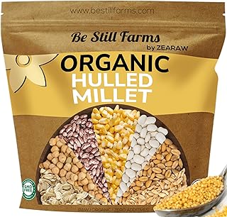 Be Still Farms Organic Hulled Millet Grain (5.8lb) - Whole Millet Seeds Bulk - High in Fiber | USA Grown | USDA Certified | Vegan | Non-GMO