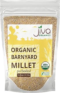 Jiva Organics Barnyard Millet 2 LB Bag | Whole Grain, Gluten-Free, Non-GMO | Protein & Fiber-Rich Superfood for Healthy Cooking