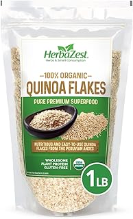 Sponsored Ad - HerbaZest Quinoa Flakes Organic - 1 LB - USDA Certified, Vegan & Gluten Free Superfood - Perfect with Yogurt, Cereal, Smoothies, Granola & Desserts