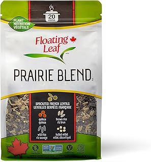 1 Pack x 14 ounces Prairie Blend, Brown Rice, Wild Rice, Hulled Millet, and Sprouted French Lentils and Quinoa, Non Gluten, Non-Gmo, Kosher and Vegan - Floating Leaf