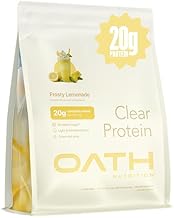 Oath Nutrition Clear Whey Isolate Protein Powder, Frosty Lemonade, 20g Complete Protein per Serving, No Added Sugar, Grass-Fed, 21 Servings