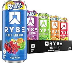 RYSE Fuel Energy Drink - Variety Pack - Sugar Free, Gluten Free & Vegan - 200mg Natural Caffeine, Taurine & Choline for Focus & Energy - No Artificial Colors - 16 fl oz Cans (12-Pack)