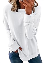 Sponsored Ad - Smile Fish Women's Crewneck Sweatshirt Long Sleeve Side Split Tunic Tops Relaxed Fit Fall Shirts