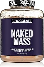NAKED Chocolate Mass Gainer - All Natural Weight Gainer Protein Powder - 8lb Bulk, GMO Free, Gluten Free & Soy Free. No Artificial Ingredients - 1,360 Calories