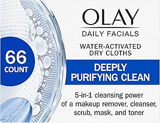 Cleansing Wipes, Daily Facials, Power of a Makeup Remover, Scrub, Toner, Mask and Cleanser - Fragrance-Free, Textured No-Soap Cloth, Gentle Skin Care, Vitamin Complex-Infused Formula, 66 ct