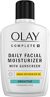 Sponsored Ad - Complete+ Face Moisturizer with Sunscreen SPF 40, For Sensitive Skin, Broad Spectrum Sun Protection, Fragrence-Free - No White Cast on All Tones, Nourishes Moisture Barrier - Ceramides,