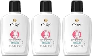 Face Moisturizer by Olay, 12-Hour Hydration with Aloe, Moisturizing Facial Lotion for Sensitive Skin - 6 Oz (Pack of 3) Packaging may Vary