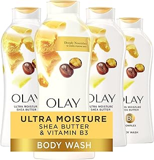 Ultra Moisture Shea Butter Body Wash with B3 Complex - 22 Fl Oz (Pack of 4)