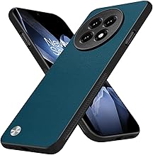 Case for OnePlus 13R, Anti-Fingerprint Faux Leather Back + Soft TPU Shockproof Durable Edges, Anti-Scratch Slim Fit Camera Protective Cover Phone Case for Oneplus 13R 5G 2025(Blue)