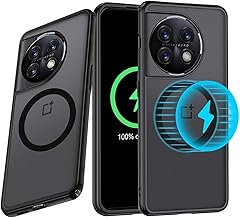 Magnetic for OnePlus 13r Case [Compatible with MagSafe][Anti-Fingerprint] Translucent Matte Back, Slim Fit Shockproof Protective Phone Case,Matte Black