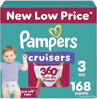 Diapers - Cruisers 360 - Size 3, 136 Count, Babyproof up to 100% Leakproof Pull-On Diaper